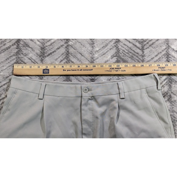 Nike Golf Pants Dri Fit Tour Performance Beige Pleated Athletic Tech Cuff 35x30 - Picture 3 of 11